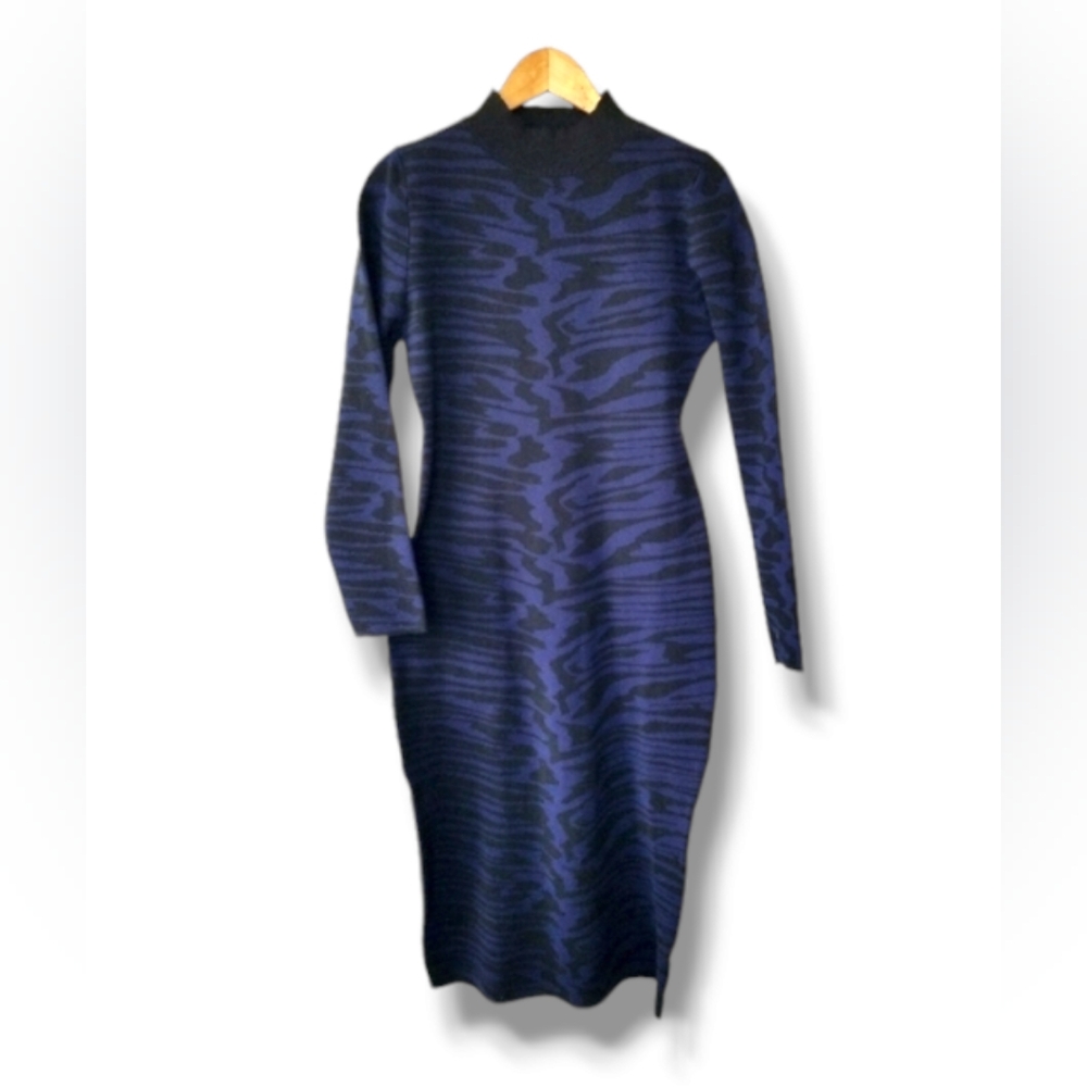 Haute Curve Animal Tiger Zebra Print Bodycon Sweater Dress | 1X